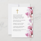 Roze Bloemen Memorial begrafenis gebed foto kaart (Achterkant)