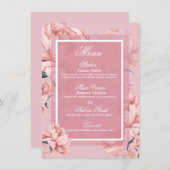 Roze bloemen menu (Voorkant / Achterkant)