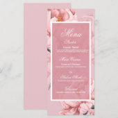 Roze bloemen menu (Voorkant / Achterkant)