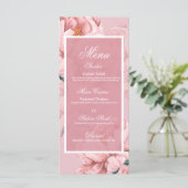 Roze bloemen menu (Staand voorkant)