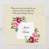 Roze Bloemen Met Blad Eenvoudige Rustieke Moderne  Bedankkaart (Voorkant / Achterkant)