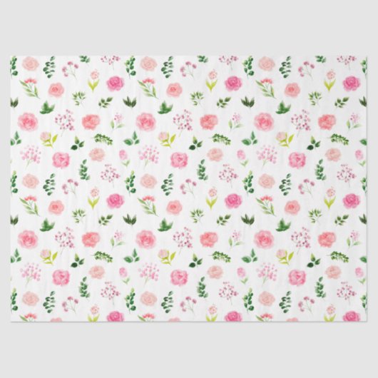 Roze bloemen met blad tissuepapier (Voorkant)