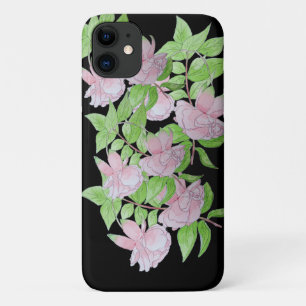  roze bloemen met bladbloem Case-Mate iPhone case