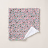Roze Bloemen Met Blauw Bad Handdoek (Wasdoekje)