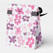 Roze bloemen met blauwe harten Kute Hartelijk dank Bedankdoosjes (Achterkant)