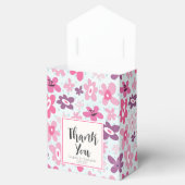 Roze bloemen met blauwe harten Kute Hartelijk dank Bedankdoosjes (Geopend)