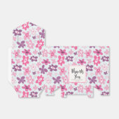 Roze bloemen met blauwe harten Kute Hartelijk dank Bedankdoosjes (Uitgevouwen)
