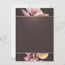 Roze Bloemen met bruine banner Kaart