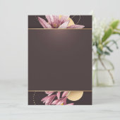 Roze bloemen met bruine lint kaart (Staand voorkant)