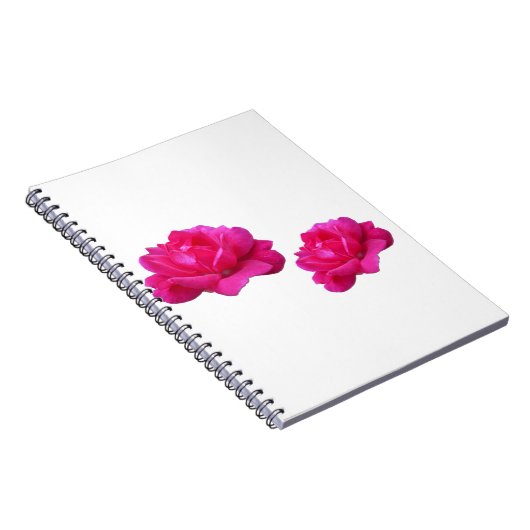Roze bloemen met een lieflijk dubbel roos notitieboek (Rechterzijde)