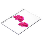 Roze bloemen met een lieflijk dubbel roos notitieboek (Linkerzijde)