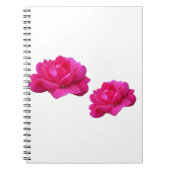 Roze bloemen met een lieflijk dubbel roos notitieboek (Voorkant)