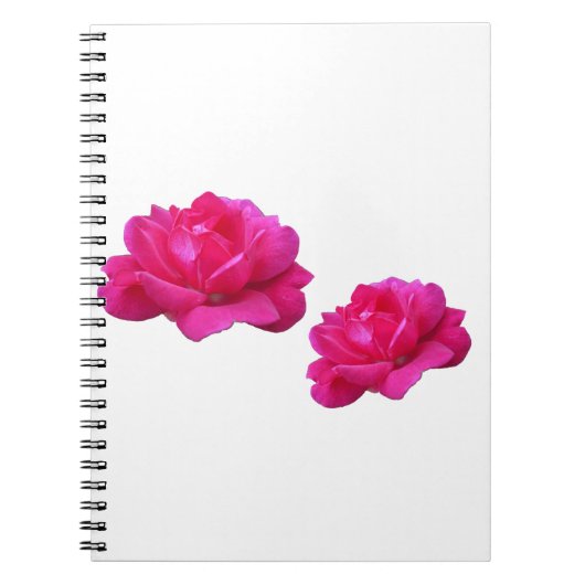 Roze bloemen met een lieflijk dubbel roos notitieboek (Voorkant)