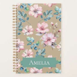 Roze Bloemen Met Elegante Foliage Planner