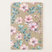 Roze Bloemen Met Elegante Foliage Planner (Achterkant)