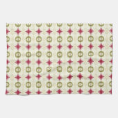 Roze Bloemen Met Groen Wit En Beige Theedoek (Horizontaal)