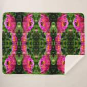 Roze bloemen met hommel roze bloemen schattige bij sherpa deken (Voorkant (horizontaal))