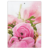 roze bloemen met Jouw naam Klembord (Achterkant)