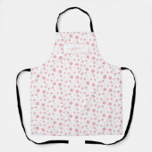 Roze Bloemen met Naam in Script Schort (Voorkant)