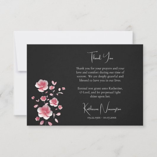 Roze bloemen met open gezicht Orthodoxe Christelij Bedankkaart (Voorkant)