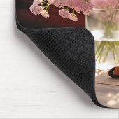 Roze bloemen met oud boek muismat (Hoek)