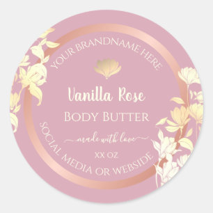 Roze Bloemen met Productverpakkingen Etiketten Blo