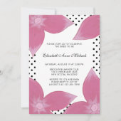 Roze Bloemen Met Stippen Bruids Douche Uitnodiging (Voorkant)