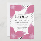 Roze Bloemen Met Stippen Bruids Douche Uitnodiging (Voorkant)