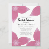 Roze Bloemen Met Strepen Bruids Douche Uitnodiging (Voorkant)