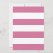 Roze Bloemen Met Strepen Bruids Douche Uitnodiging (Achterkant)