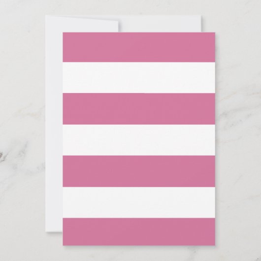 Roze Bloemen Met Strepen Bruids Douche Uitnodiging (Achterkant)