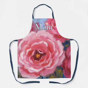 Roze bloemen met tekst schort