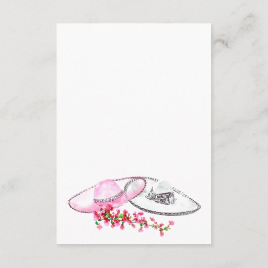Roze Bloemen  Mexicaanse bruiloft Save the Date Informatiekaartje (Achterkant)