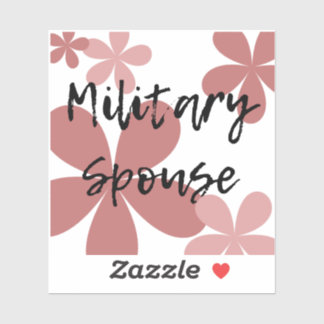 Roze bloemen militaire echtgenoot sticker
