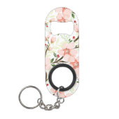 Roze bloemen mini flessenopener (Voorkant)