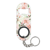 Roze bloemen mini flessenopener (Achterkant)