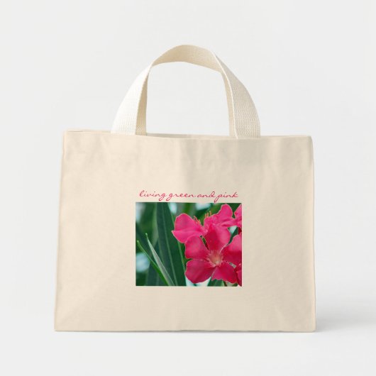 Roze Bloemen Mini Tote Tas (Voorkant)