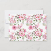 Roze Bloemen Minimale Bruiloft RSVP Kaart (Achterkant)