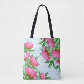  roze bloemen minimalistisch eenvoudig tote bag (Voorkant)