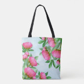  roze bloemen minimalistisch eenvoudig tote bag (Achterkant)