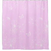 Roze Bloemen Minimalistisch Patroon Modern Abstrac Douchegordijn (Voorkant)