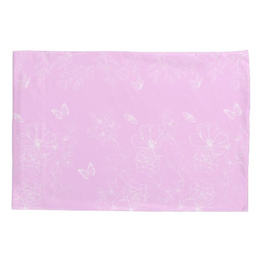 Roze Bloemen Minimalistisch Patroon Modern Abstrac Kussensloop (Achterkant)