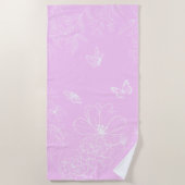 Roze Bloemen Minimalistisch Patroon Modern Abstrac Strandlaken (Voorkant)