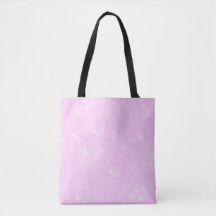 Roze Bloemen Minimalistisch Patroon Modern Abstrac Tote Bag