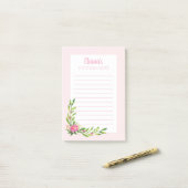 Roze Bloemen Mitswa Opmerking: 4x6 Sticky Pad Post-it® Notes (Op bureau)