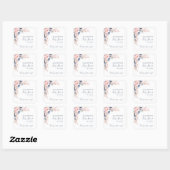 Roze Bloemen Modern Baby shower Vierkante Sticker (Vel)