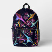 Roze Bloemen Moderne Abstracte Kunst Kleurenpatroo Bedrukte Rugzak (Voorkant)