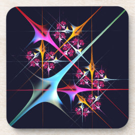 Roze Bloemen Moderne Abstracte Kunst Kleurenpatroo Bier Onderzetter