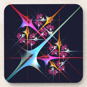 Roze Bloemen Moderne Abstracte Kunst Kleurenpatroo Bier Onderzetter