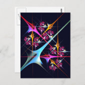 Roze Bloemen Moderne Abstracte Kunst Kleurenpatroo Briefkaart (Voorkant / Achterkant)